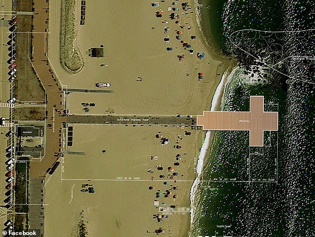 Outraged citizens demand answers after town builds cross-shaped pier