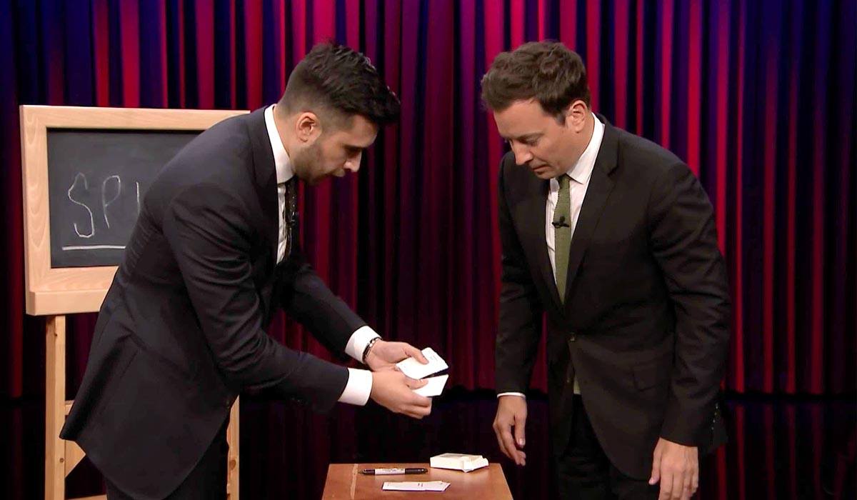 Illusionist Dan White freaks Jimmy Fallon out with a telepathy card trick and his reaction is priceless